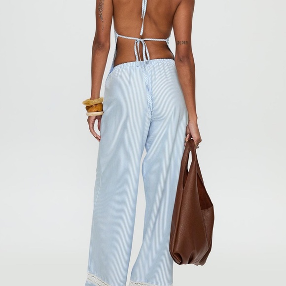 Striped Blue Wide-Leg Set - Picture 5 of 5